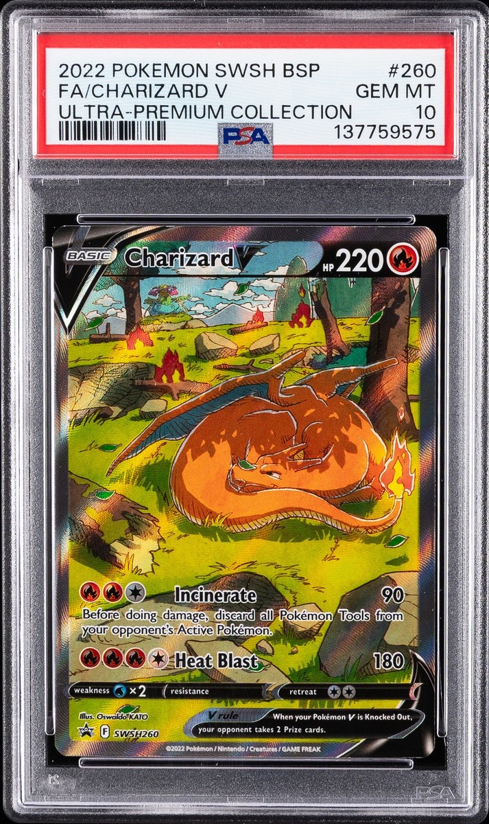 2022 POKEMON SWSH BLACK STAR PROMO #260 FULL ART/CHARIZARD V PSA