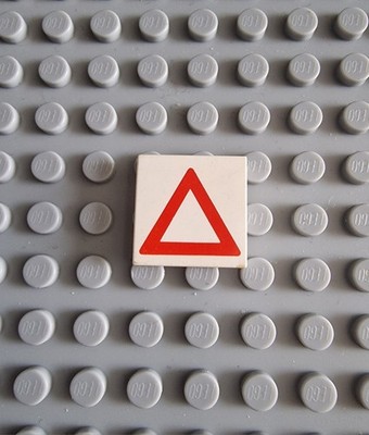 Lego Fliese 2x2 Bedruckt Verkehrszeichen Warndreieck City 3068 3068p06 K178