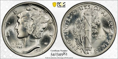 1945s Mercury Dime Micro S FS-512 PCGS MS66- Beautiful Luster Blast White