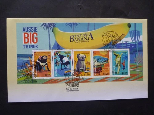 AUSTRALIA 2023 Aussie Big Things 5 Stamp Mini Sheet First Day Cover