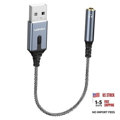 Bluetooth 5.3 to Aux Adapter for Car or Amp, USB to 3.5mm Female BT Space Gray