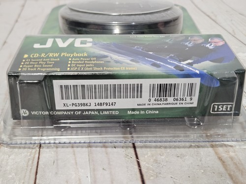JVC Portable CD Player XL-PG39BK & Headphones Anti-Shock EX Protection New - Afbeelding 10 van 10