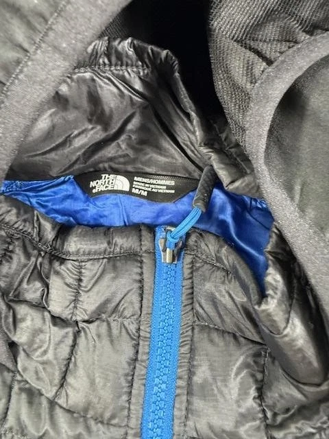 Chaqueta ThermoBall The North Face Para Hombre Mediana Negra Azul Con Capucha Híbrida Cremallera Completa Foto 4 de 4