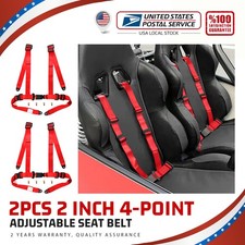 2x 4 Point Red Car Racing Bucket Seat Belt Harness Adjustable Universal Design 2x 4 Point Red Car Racing Bucket Seat Belt Harness Adjustable Universal Design