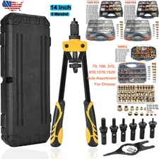 14" Rivet Nut Gun Kit Rivnut Setting Tools Nut Setter Tool Hand Blind Riveter