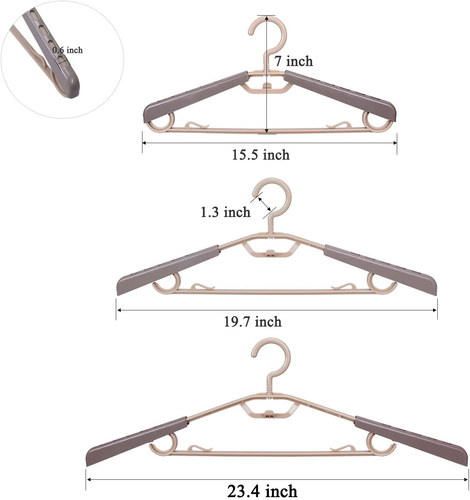 6-Pack Heavy Duty Plastic Extra-Wide Arm 15"-23" Suits Clothes Hangers with Swiv - Picture 3 of 12