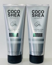 2 Bath  Body Works Coco Shea CUCUMBER Moisturizing Body Wash 10 fl oz NEW