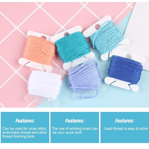 5 Color Plastic Floss Bobbin, Plastic Sewing Thread Board Card Thread Organizer - Picture 6 of 17