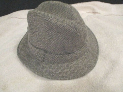Vintage Country Gentleman Traveler Tweed Herringbone Fedora Hat ~ Size Medium - Picture 2 of 3