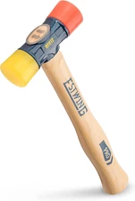 - DFH-12 Rubber Mallet - 12 Oz Double-Face Hammer with Soft/Hard Tips & Hicko...