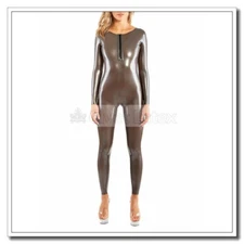 Latex Catsuit Boat Neck Backless Sexy Slim 2024 Fashionable Customize 0.4mm K103