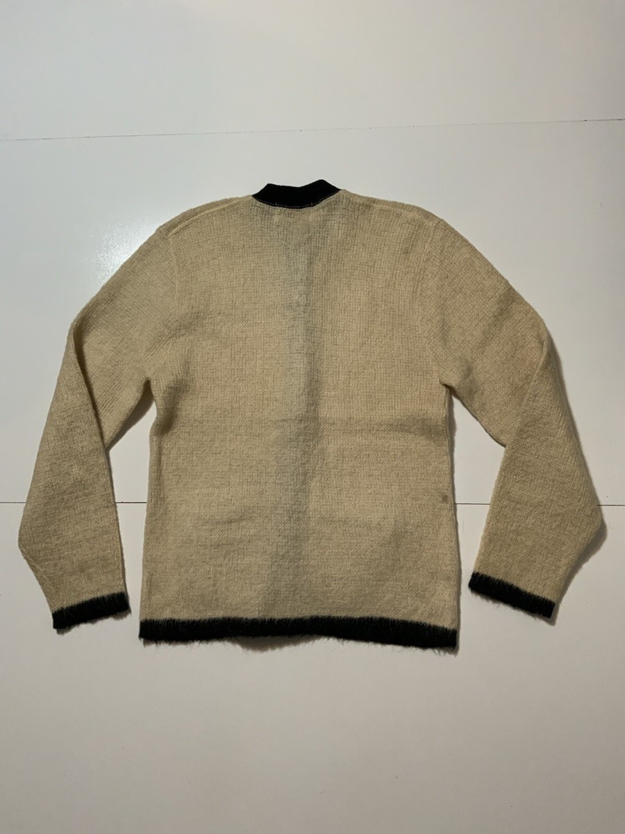 Vintage 60s Rob Scot Mohair Lambswool Hessian Soldier Button