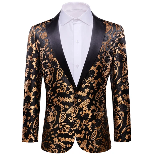 Para Hombres Floral Esmoquin Cena Chaqueta Calce Regular Chal Solapa Paisley Baile de graduación Fiesta Traje - Imagen 37 de 236