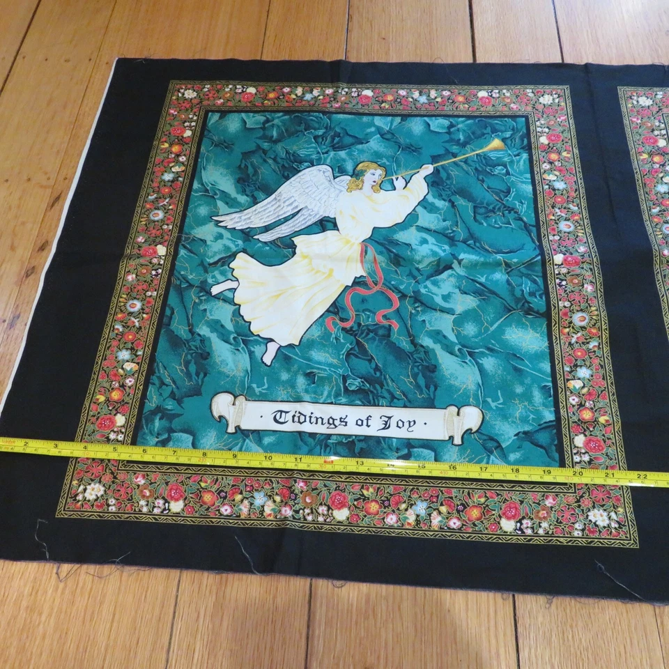 Northcott Tidings of Joy Bonnie Stratton Angel Quilt Cotton Panel 22.75" x 44 - Image 2 of 4