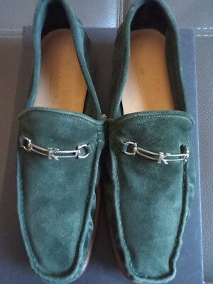 Neu mit Etikett 2100   Kiton Neapel Schuhe Schuhe grün sehr leder ''7 1/2'' Handarbeit