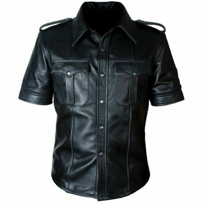 mens leather shirts