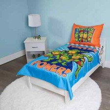 NWT TEENAGE MUTANT NINJA TURTLES Toddler Bed Set Comforter Sheets Pillow Case