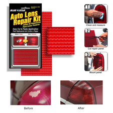Red Auto Lens Tail Light Repair Kit Diy Fix Broken Car Grid Tail Lens Glass Usa