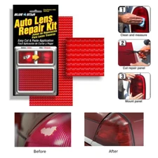 Red Auto lens tail light repair kit, DIY fix broken car grid tail lens glass USA