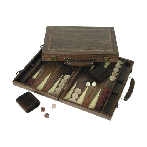 Backgammon - Koffer - Amerikanischer Nussbaum - 38x25cm - Bild 1 von 1