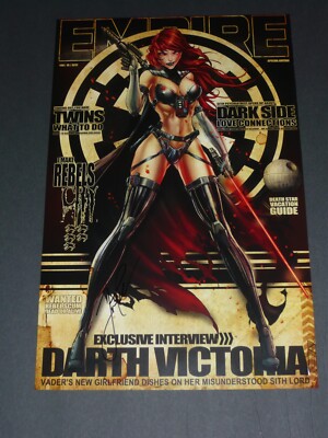 2023 ECCC Empire Retro Darth Vader Naughty Art Print Sign By Jamie Tyndall 11X17