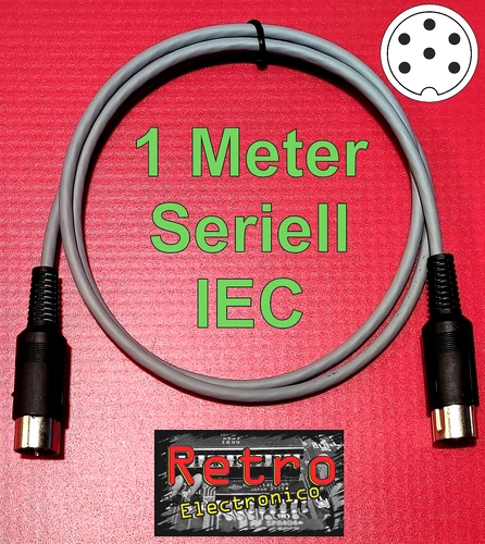 Commodore C 64 C64 128 Plus4 Seriell IEC Floppy Kabel 1 Meter 1541 1571 1581