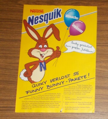 Seltene Werbung NESQUIK Funny Bunny Pakete 1991
