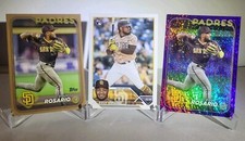 Eguy Rosario 3 Card Lot Gold /2024, Purple Foil /799 & 2023 Rookie Padres