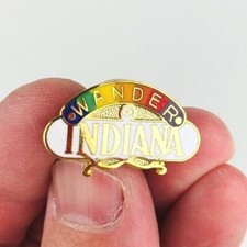 1980s Wander Indiana Vintage Pin State Travel Campaign  *Gc48