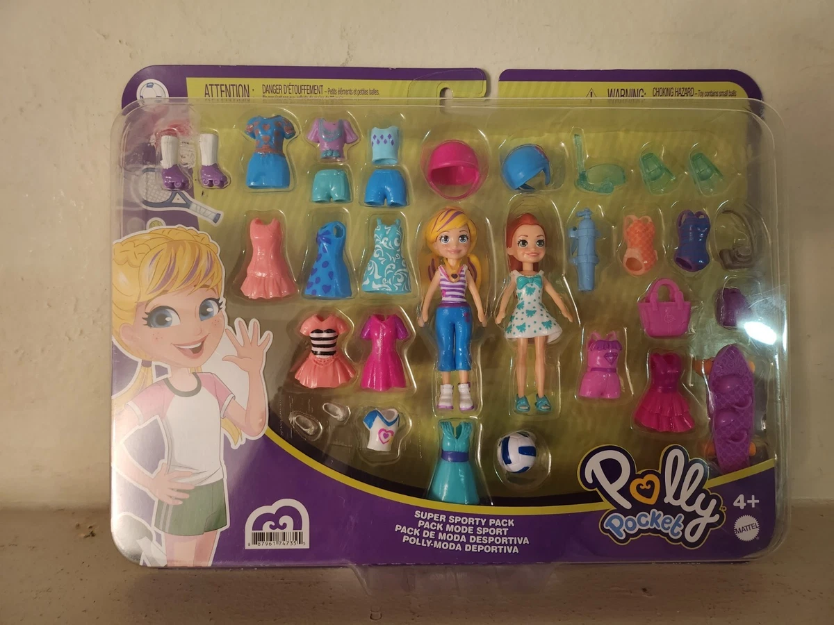 Polly Pocket Super Sporty Pack 3 inch Polly Lila Dolls