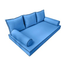  SLIPCOVER ONLY S3 Daybed Mattress Bolster Back Covers Contrast Trim Twin AD102