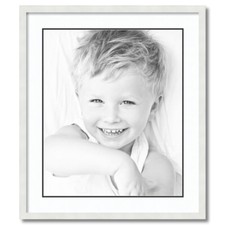 ArtToFrames Matted 24x28 White Picture Frame with 2" Double Mat, 20x24 Opening