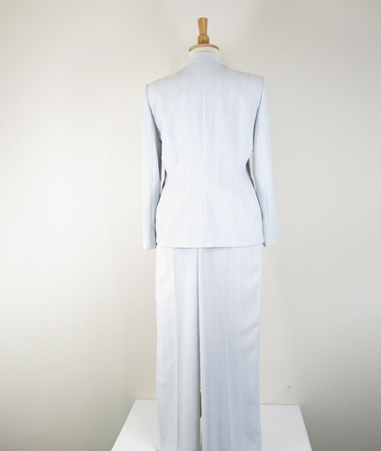 Tahari Plus Size Blue Gray Pinstripe Pant Suit Size 16 Formal Business Career - Picture 9 of 10
