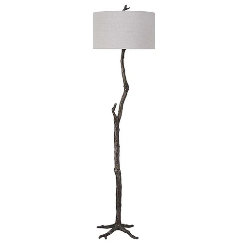 Elegant Contemporary Tree Trunk Floor Lamp 69 in Cast Iron Sculpture Woodland - Picture 7 of 8