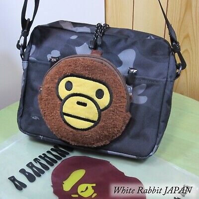 BAPE KIDS by A Bathing Ape Camo Black Shoulder Bag with MILO Pouch 2022 AW  