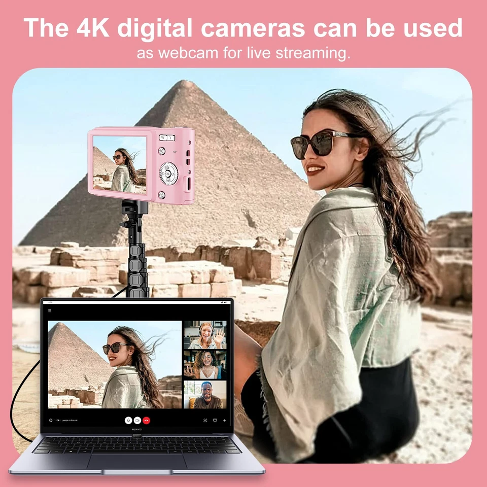 Cámara digital 4K videocámaras 1080P HD cámara regalos de cumpleaños para niña esposa EE. UU. Foto 4 de 4