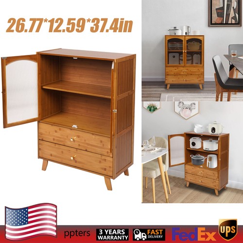 Wooden Independent Storage Cabinet 2-door+2-drawer for Kitchen/Living room/Hotel