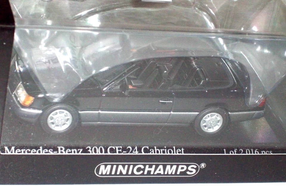 Minichamps 1/43 MERCEDES-BENZ 300 CE 24 Cabriolet 1990 400037030 Black 1 of 2016 - Immagine 2 di 4