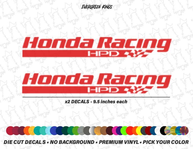 x2 Honda Racing HPD Logo Decals CBR Grom S2000 Civic Integra RSX Accord Fit CRZ
