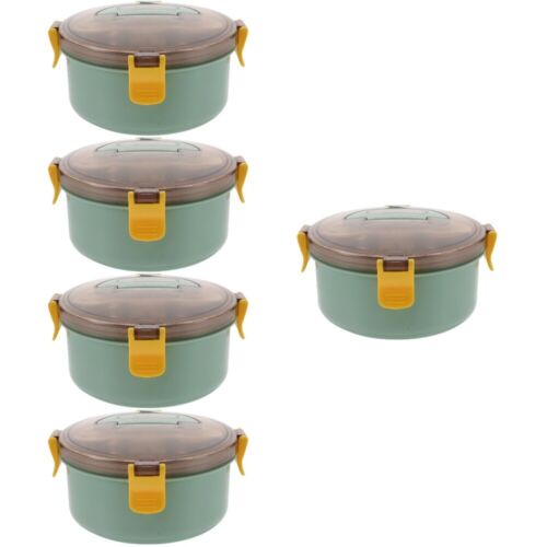 5pcs PPP Round Insulated Lunch Box Bento Accessories Salad Container-