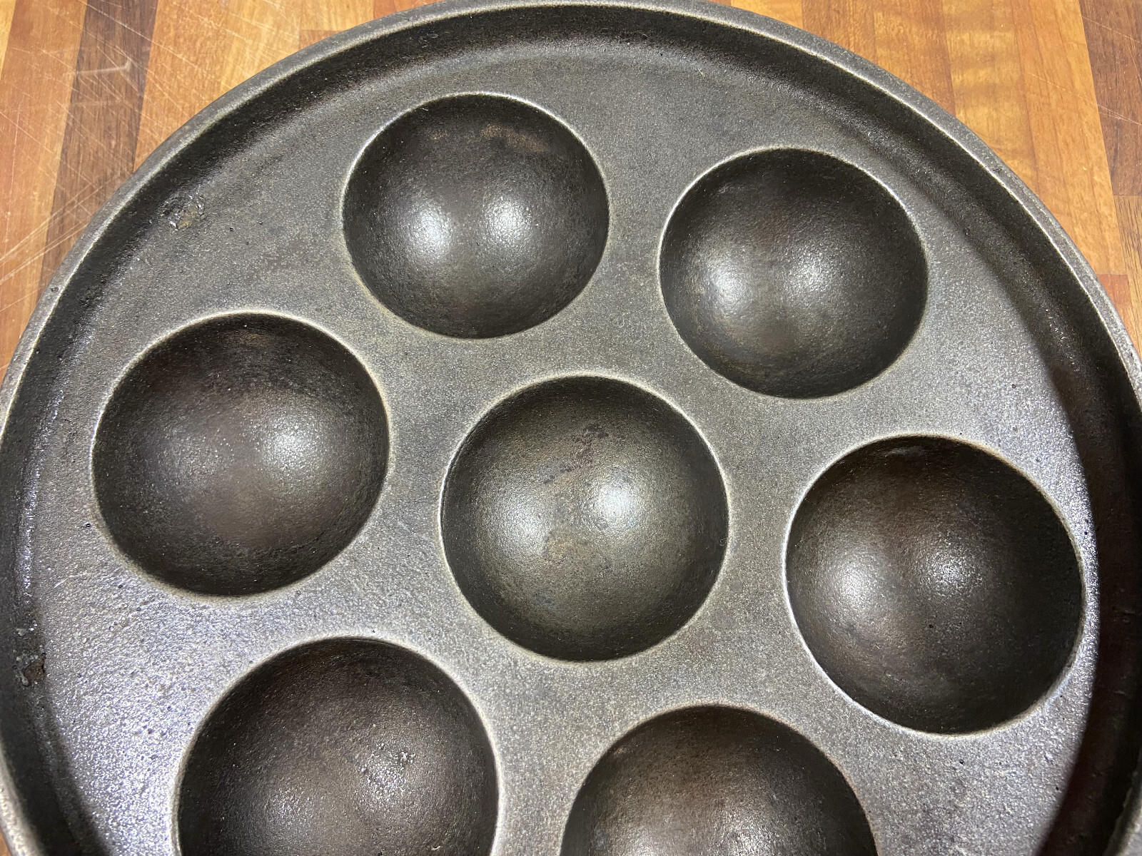 GRISWOLD 962 NO. 32 CAST IRON AEBLESKIVER EGG POACHER PAN SKILLET eBay