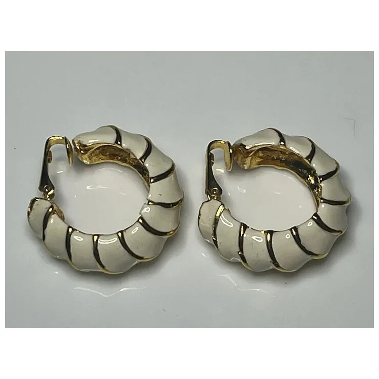 Vintage Signed Kenneth J Lane KJL Enamel Earrings - image 1