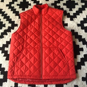 orange quilted vest