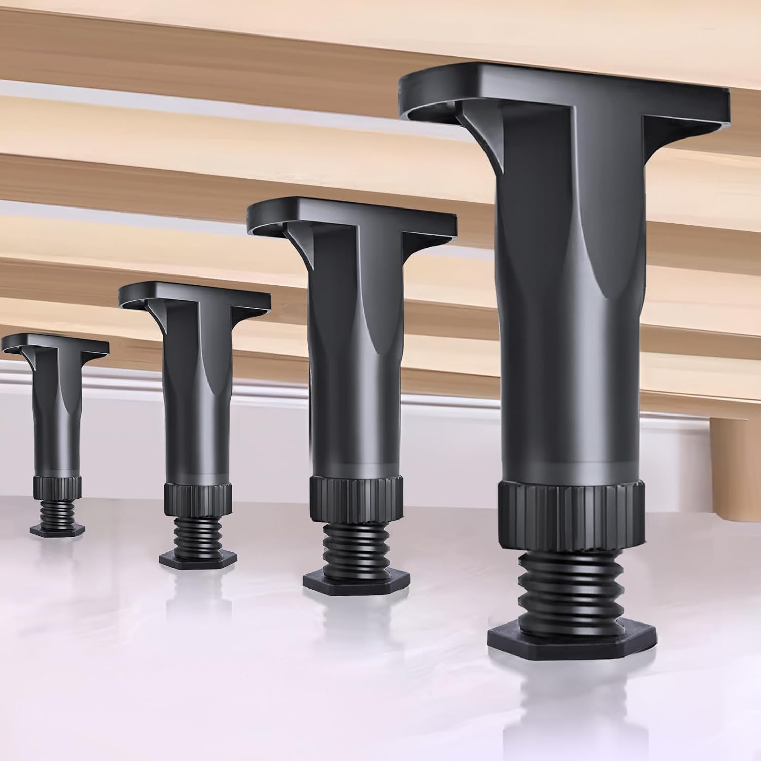 4PCS Adjustable Bed Frame Support Legs Replacement 5.1 Inch Heavy Duty-image