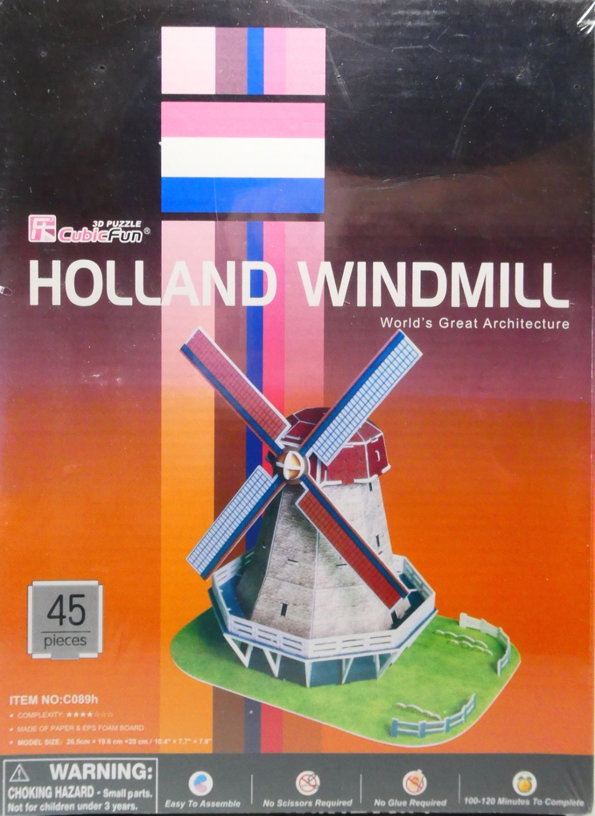 CubicFun Holland Windmill 3D Puzzle 45 Pieces Model Kit - New & Sealed