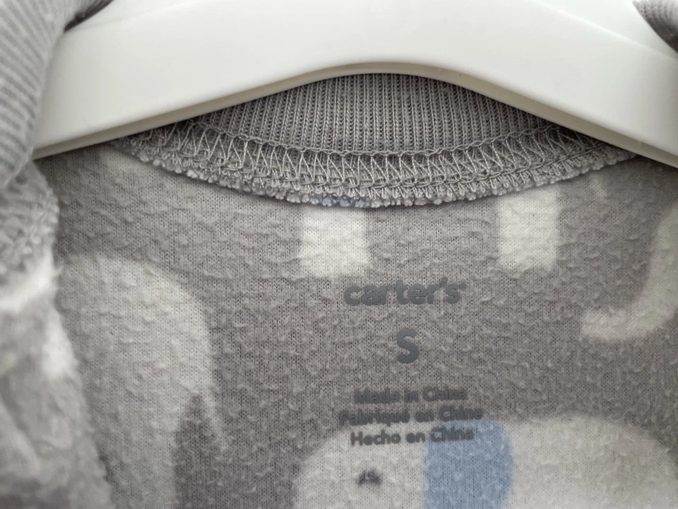 Carter's Bebé Niños Allover Elefante Acogedor Polar Manga Larga Saco de Dormir Gris S Foto 2 de 4