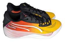Men's 10 Puma ALL NITRO Showtime Basketball Shoe-Yellow Sizzle/Purple Glimmer