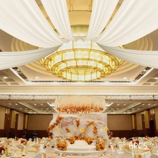 Chiffon wedding Ceiling Draping 6 Beige Ceiling Drapes For Party Ceremony Stage