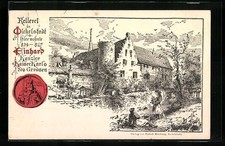 Künstler-AK Michelstadt, Historische Ansicht der Kellerei, Siegel Karls des Gro 