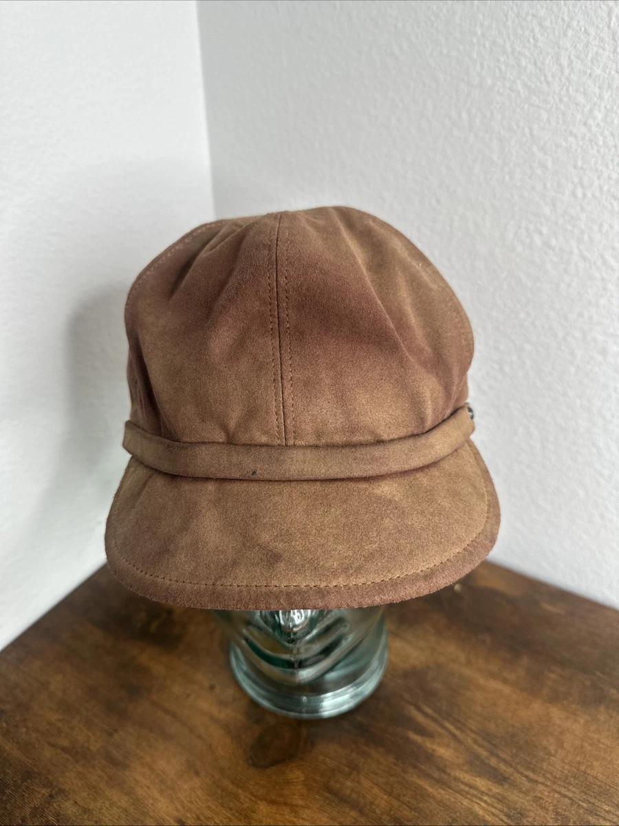 Eric Javits Dark Brown Leather Newsboy Cap Eric Javits Night Porter Leather Newsboy Cap - Bergdorf Goodman main image 2